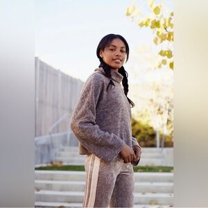 Free People Movement Nova Wide Sleeve Soft Pullover Hoodie Cowl Neck Sweater